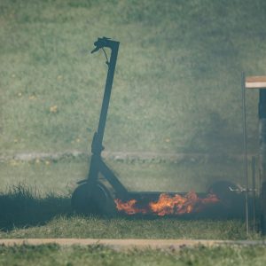 požár elektrokoloběžky s Li-ion baterií