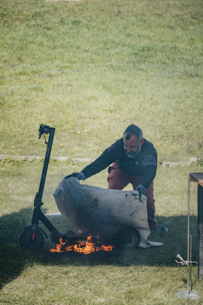 hašení elektrokoloběžky s Li-ion baterií s Foga