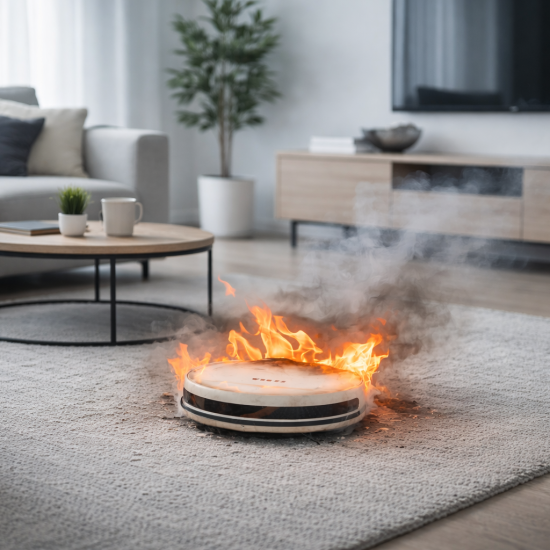 Hoř&iacute;c&iacute; robotick&yacute; vysavač v ob&yacute;v&aacute;ku